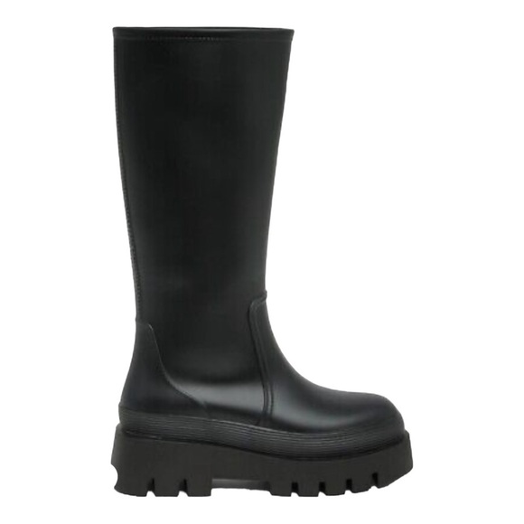 JEFFREY CAMPBELL Ilya Black Waterproof Knee High Rain Boot Size 10M NEW - Picture 4 of 8